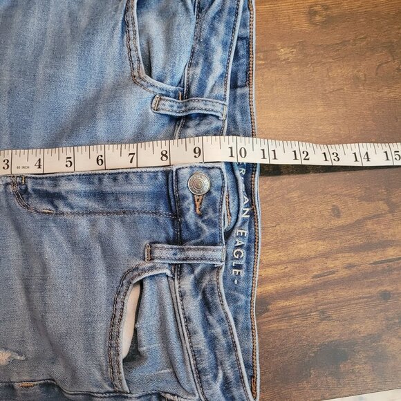 American Eagle Jeans 4 S Next Level Stretch Jegging Super Hi Rise Ripped - Picture 9 of 11
